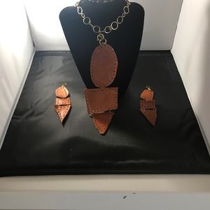 Faux leather necklace